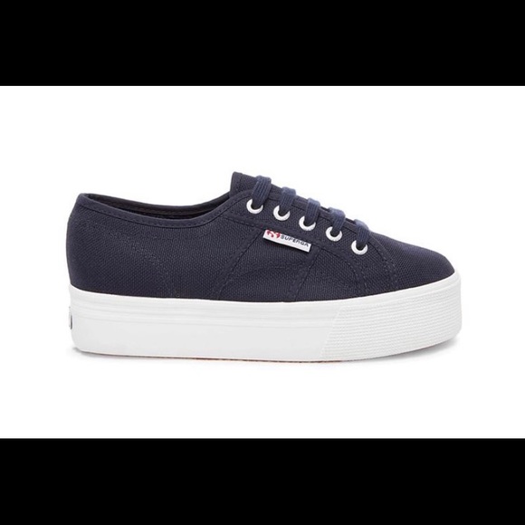 Navy Superga 1.5 inch Platform - Picture 2 of 5